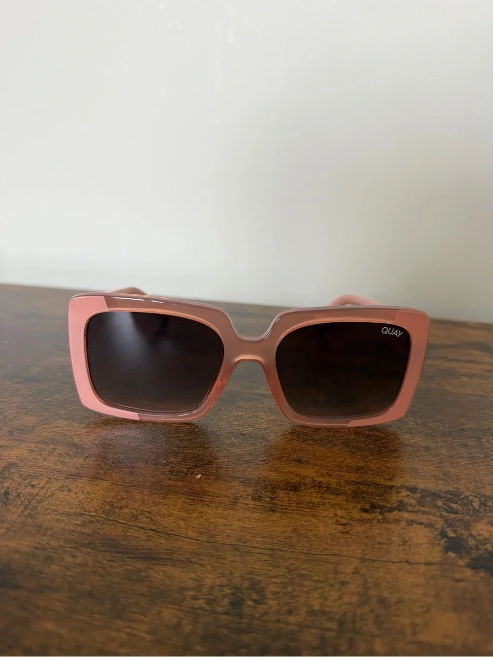 Quay Australia Total Vibe Style Pink Square-Frame Sunglasses